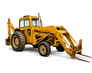 Chargeuse-pelleteuse JCB 4x4, tracteur à roues jaunes, équipement de construction multifonctionnel - Product Image 2