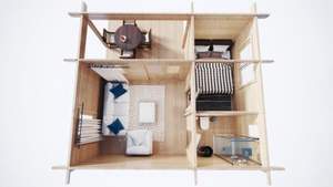 <span class=keywords><strong>Casa</strong></span> de Madera Semfya, Cabaña Prefabricada de 3 Habitaciones, Modelo <span class=keywords><strong>Oscar</strong></span>, <span class=keywords><strong>Casa</strong></span> de Huéspedes Moderna para Jardín, <span class=keywords><strong>Casa</strong></span> de Huéspedes de Madera Maciza para Jardín o Patio Trasero, 5 Años - Product Image 4