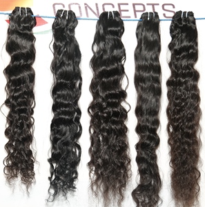 Vente en gros d'extensions de cheveux de temple indien vierge 100% perruques vietnamiennes naturelles noires brutes Styles de boucles de vague de corps droites incluses - Product Image 3