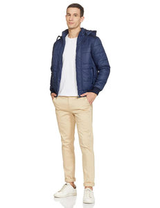 Chaqueta de invierno unisex para hombre, chaqueta acolchada de nailon con relleno de algodón acolchado, manga larga, informal, de longitud estándar, estaciones del monzón - Product Image 3