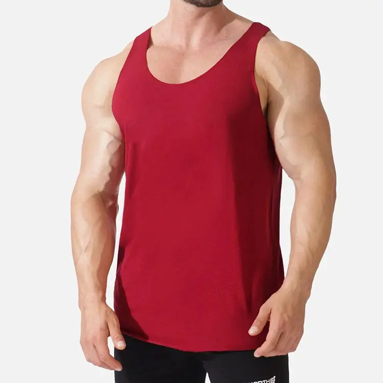Männer Baumwolle Gym Singulett Stringer Muscle Fit Tank Tops Fitness Workout Shirt Bambus Custom Design Männer Gym Workout Tank Top Single