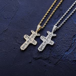 Nouveau Collier Pendentif Hip Hop en Laiton Plaqué Or avec Chaîne Corde et Zircon Cubique Scintillant Taille Brillante <span class=keywords><strong>CACTUS</strong></span> JACK - Product Image 5