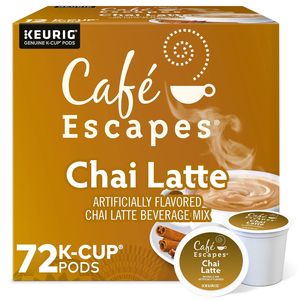Café Escapes Chai Latte, dosettes K-Cup individuelles Keurig, 72 unités - Product Image 1