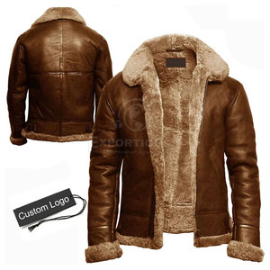 Chaqueta de Piel de Oveja para Hombre, de Alta Calidad, Ajustable, Transpirable y Ecológica, con Logotipo Frontal Personalizado, Diseño de Invierno con Forro de Lana - Product Image 3
