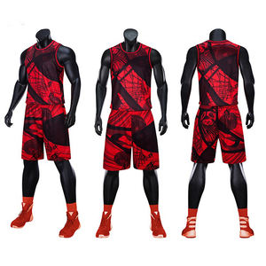 Conjuntos de uniformes de baloncesto sin mangas transpirables de talla grande para hombres para entrenamiento deportivo todas las estaciones - Product Image 1