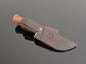 Funda de cuchillo de cuero personalizada de alta calidad, funda de hoja fija personalizada para supervivencia al aire libre, acero inoxidable, compatible con OEM, bricolaje - Product Image 6