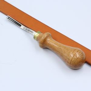Saddler edge beveler Leather Edge Cutter Beveling Skiving <b>Tool</b> Knife Steel Sharper Beechwood Handle Leather <b>Craft</b> Trimming <b>Tool</b> - Product Image 2