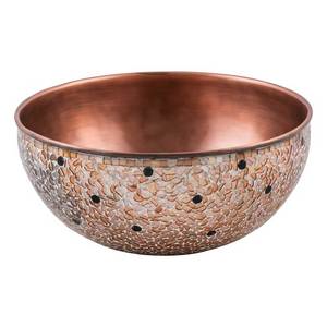 Fregadero de un solo tazón de cobre rectangular de primera calidad con diseño martillado de tablero de drenaje para cocinas y baños - Product Image 2