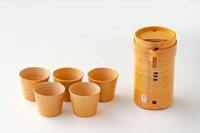 Mini carafe à saké artisanale en cèdre naturel, vaisselle traditionnelle japonaise Magewappa, capacité 6oz/12oz, marque Kurikyu
