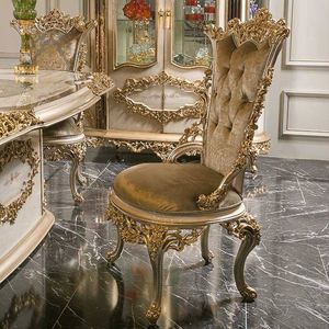Imperiosa Hotel Emma Luxury <b>Dining</b> <b>Table</b> Set Solid Teak Wood <b>White</b> Gold Hand Carved Palace Furniture Collection dinning <b>table</b> - Product Image 6