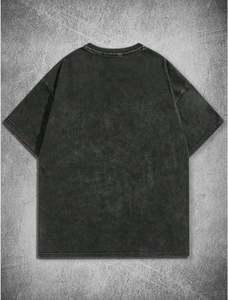 T-shirt graphique imprimé DTG surdimensionné pour homme 100% coton T-shirt court lourd Style Streetwear Coupe ample Tissu éponge - Product Image 3