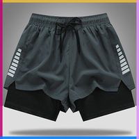 Vente en gros 2 en 1 Gym Wear Cross Fit Shorts Hommes Gym Workout Spandex Running Compression Shorts dessin élastique OEM service
