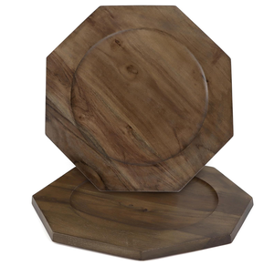 Assiette de présentation ronde en bois Thanksgiving Centre de table Vaisselle personnalisée Assiettes de présentation en bois à manger - Product Image 1