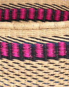 Colorful Handwoven Seagrass <b>Basket</b> with Handles Vibrant Woven Storage <b>Basket</b> for Home Decor, Laundry, or Items Organizer - Product Image 6