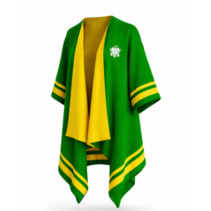 Cape châle Chi Eta Phi pour femmes, poncho décontracté, cape en laine brodée, poncho à épaules, cape drapée, châle - Product Image 3