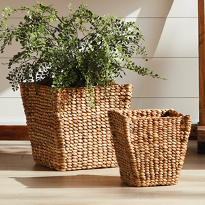 Florero de jacinto de agua natural bellamente hecho a mano, maceta rústica vintage, tejida a mano en Vietnam para casas acogedoras y hoteles elegantes - Product Image 6