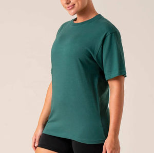 Camiseta de algodón de calidad premium para mujer, ecológica, hecha en fábrica, con estampado personalizado, estilo informal holgado para el verano - Product Image 6