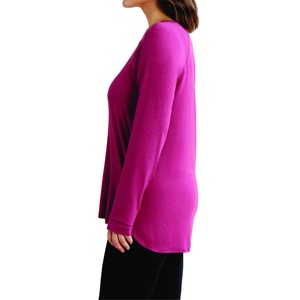 92% Polyester Recyclé 8% Spandex Slim Fit Séchage Rapide Anti Adour Raspberry Coulis Mix Femmes Renouveler Respirant Haut À Manches Longues - Product Image 3