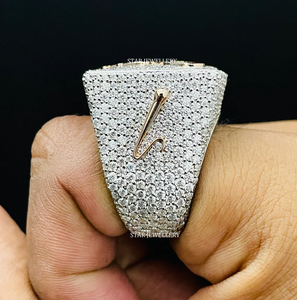 Bague de championnat Hip Hop STAR JEWELRY en argent sterling 925 avec moissanite VVS taille brillant classique sertie à griffes, or rose 10K - Product Image 4