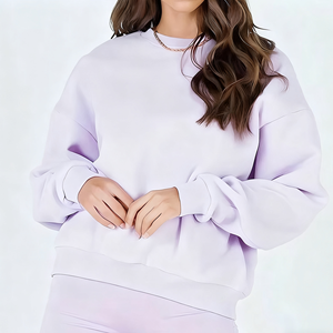 Fabricantes de Ropa, Sudadera Personalizada de Invierno, Tejida, Informal, de Algodón y Felpa, con Bordado 3D, Cuello Redondo, para Mujer - Product Image 1