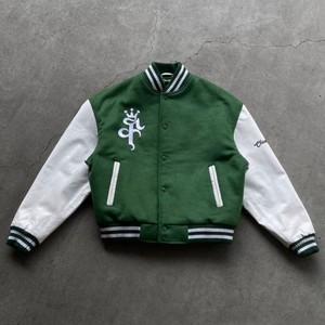 Blouson aviateur d'hiver unisexe personnalisé OEM en laine patchs en chenille veste universitaire Letterman vintage universitaire - Product Image 3