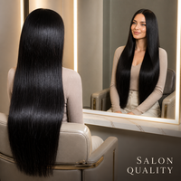 Extensions de cheveux humains naturels noirs, lisses et soyeux, 16 pouces, 100g, 1 paquet, double trame machine, trame douce pour la fabrication de perruques