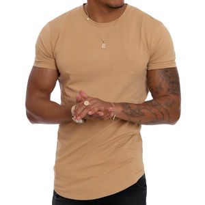 <b>Mens</b> Slim Fit <b>Long</b> <b>Sleeve</b> Streetwear T-Shirt 93% Cotton 7% Elastane Light Weight <b>Gym</b> <b>Top</b> Longline Curved Hem OEM Customizable - Product Image 5