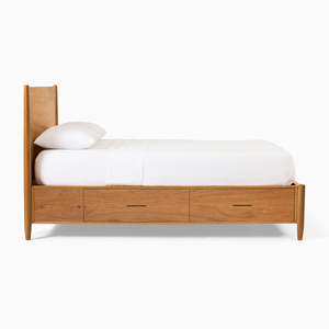 Diván cama de madera de teca natural Muebles de dormitorio de Interior de diseño moderno-Nikaila - Product Image 3