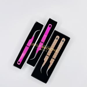 Meilleures pinces à cils antistatiques de précision GETUP BROSONS IMPEX, en acier inoxydable, à pointe lisse, avec revêtement en papier, design élégant - Product Image 2