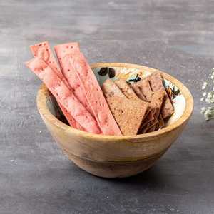 Tazón de madera con motivo de grulla antigua para servir ensaladas, con interior esmaltado y estampado, plato de madera para vajilla de restaurante con temática vintage - Product Image 6