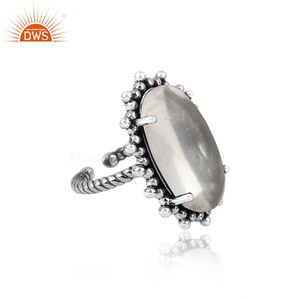 Meilleure qualité en argent Sterling cristal naturel Quartz pierre précieuse bague empilable Demi bijoux fins pour les femmes cadeau pour elle - Product Image 2