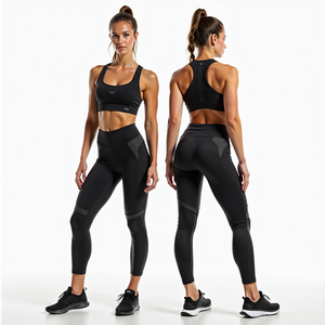 Fitness Yoga Seamless Fitness Yoga Set Including Comfortable Bra and Leggings Designed for <b>Autumn</b> Winter with Breathable <b>Fabric</b> - Product Image 6