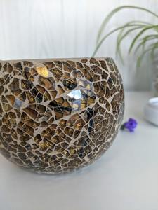GLASS VOTIVE MOSAIC <b>BLACK</b> CREATIVE <b>CANDLE</b> GLASS VOTIVE MODERN <b>CANDLE</b> GLASS VOTIVE - Product Image 4