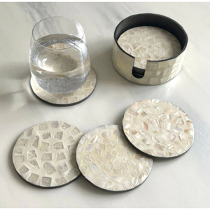Handmade <b>Teacup</b> Coasters Mother of Pearl Coasters Gift for Kitchen Table Hot for Drinks Round Shape Coasters - Product Image 2