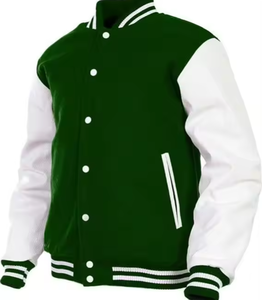 Chaqueta universitaria de alta calidad de fabricante OEM para hombre, Mangas de cuero de chenilla bordadas, letras de béisbol personalizadas a prueba de viento - Product Image 2