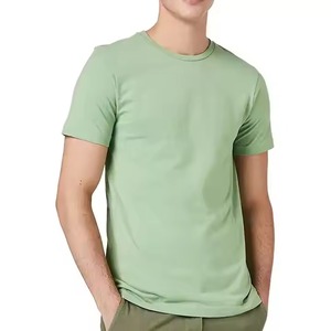 T-shirts pour hommes 100% coton T-shirts pour hommes Logo personnalisé T-shirt uni à manches courtes OEM prêt à expédier décontracté col rond en vrac en gros - Product Image 6