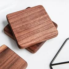 Solid Walnut <b>Coasters</b> with Smooth Finish and Wood Texture for Stylish Dining Decor and Premium Drinkware Support by Tradebyd - Product Image 4