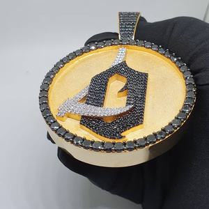 3.50CT Diamant Rond Logo charme Pendentif 14k Or Jaune Finition - Product Image 4