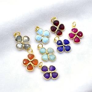 สร้อยคอหินรูปหัวใจสีเทอร์ควอยซ์สร้อยคอสไตล์ดอกไม้สำหรับผู้หญิงเครื่องประดับชิ้นใหญ่ - Product Image 3