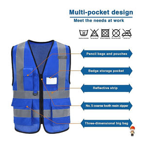 Gilet de sécurité réfléchissant respirant haute visibilité avec poches Vêtements de travail confortables - Product Image 4