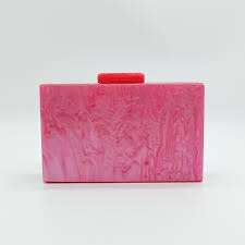 Sac à main de luxe pour femme, style bohème chic, en résine époxy rose et bleue, avec bandoulière en cuir PU - Product Image 2