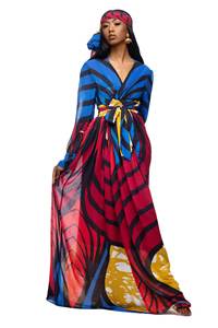 Caftán de Satén con el Mejor Diseño, Elegante Anjoli Vintage, Top Maxi de Playa, Talla Grande para Chicas, Informal, Transpirable, Natural, Manga Larga, Otoño - Product Image 4