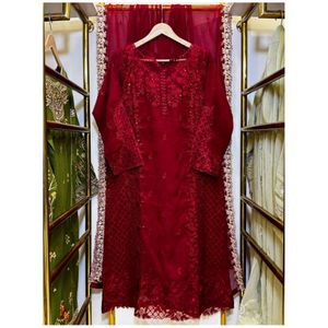 Pakistani Style 3-Piece Salwar Kameez Women's Formal Party <b>Wedding</b> <b>Dress</b> Customized Color Quick Dry Lightweight All <b>Sizes</b> - Product Image 1