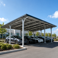 Carport solaire photovoltaïque LiFePO4 5kW 10kW avec conception modulaire pour usage domestique et commercial, chargeur de véhicules électriques, stockage de batterie