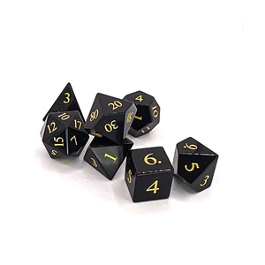 Dados de Piedra de Alta Calidad, Obsidiana Negra, Cristal Natural, Piedras Curativas de Reiki, Piedras Grabadas, Juego de Dados Personalizados, Cristal Vikingo - Product Image 2