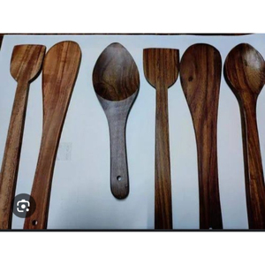 CraftCore 3-Piece Sustainable <b>Wooden</b> <b>Cooking</b> <b>Spoon</b> Set | Handmade Mango Acacia Wood Kitchen Utensils Flat Curved Edges - Product Image 1