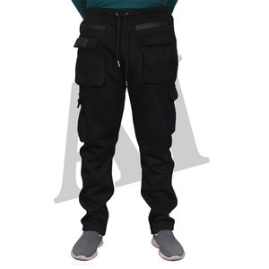 Pantalon de survêtement homme taille haute Street Wear Joggers plusieurs poches Leggings sport décontractés à la mode Anti-rides lavage foncé nouveau - Product Image 1