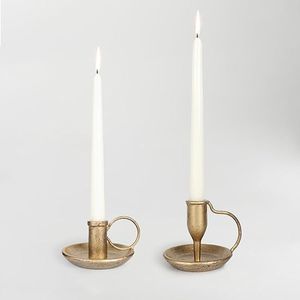Bougeoir en métal de style vintage avec finition rustique adapté à la décoration intérieure traditionnelle et aux cérémonies religieuses - Product Image 6
