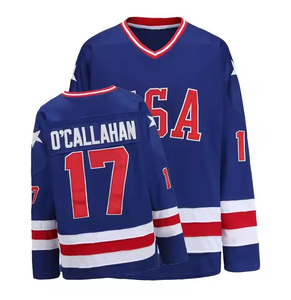 เสื้อกีฬาฮ็อกกี้น้ำแข็งพิมพ์ลายซับลิเมชันได้ดีที่สุดชุดกีฬาโพลีเอสเตอร์ฮ็อกกี้น้ำแข็งขนาดใหญ่น้ำหนักเบาปรับแต่งได้ตามต้องการ - Product Image 4