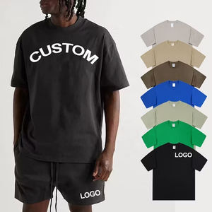 Venta al por mayor de logotipo personalizado de alta calidad atlético de manga corta Camiseta y pantalones cortos de 2 piezas conjuntos cortos para Unisex Causal ropa de calle - Product Image 3